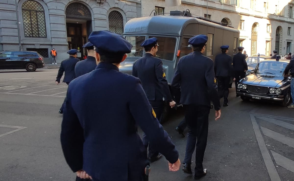 Le riprese a Milano del secondo capitolo di Diabolik(Foto Mianews)