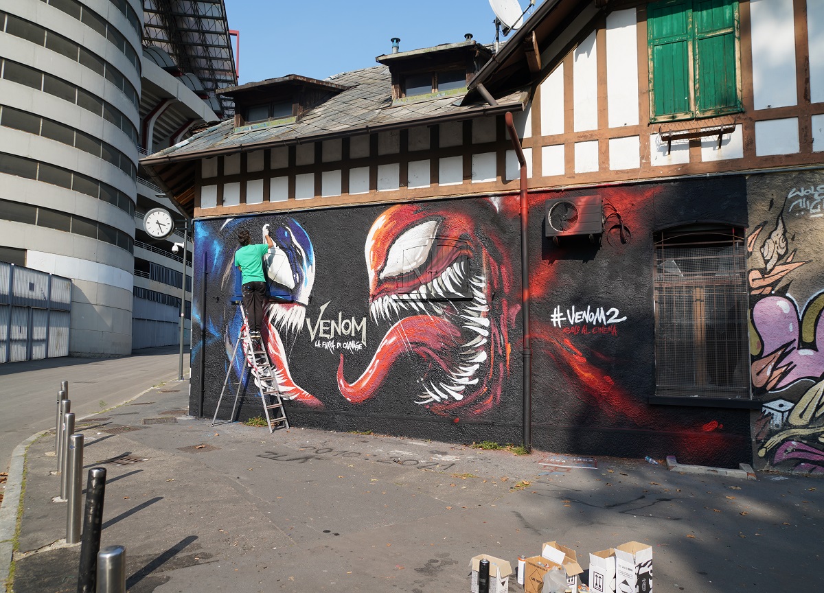 Venom vs. Carnage, nuovo murale a San Siro