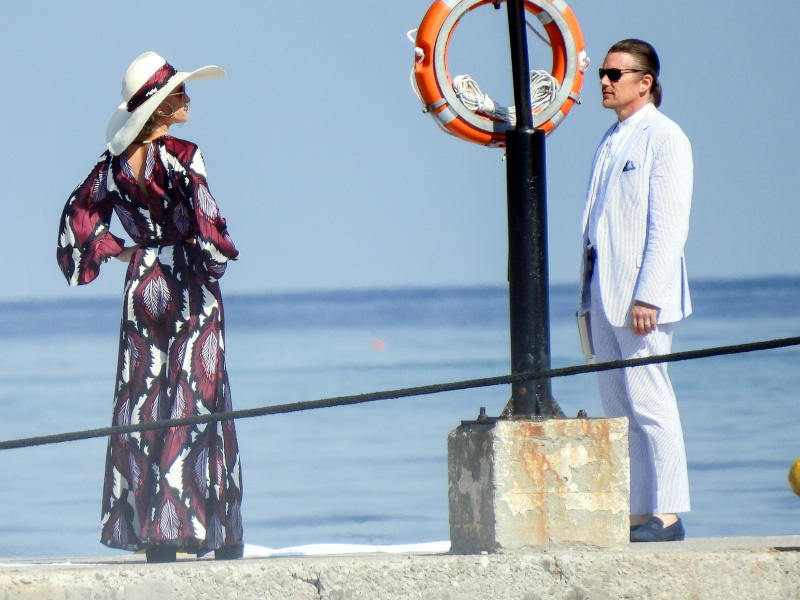 Mykonos,Daniel Craig ,Ethan Hawke,Kate Hudson sul set del film  Knives Out 2 