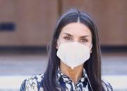 Spagna:Letizia Ortiz, abito animalier di Victoria Beckman, decolte' C.Herrera