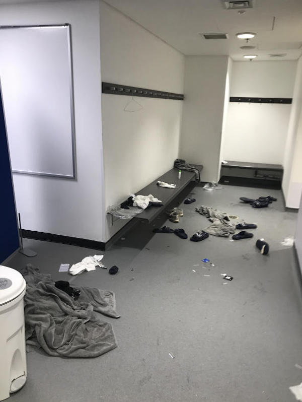 Spogliatoio squadra di calcio italiana,stadio di Wembley dopo vittoria Europei