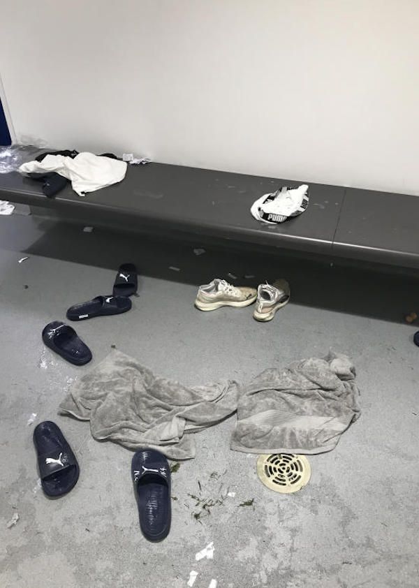 Spogliatoio squadra di calcio italiana,stadio di Wembley dopo vittoria Europei