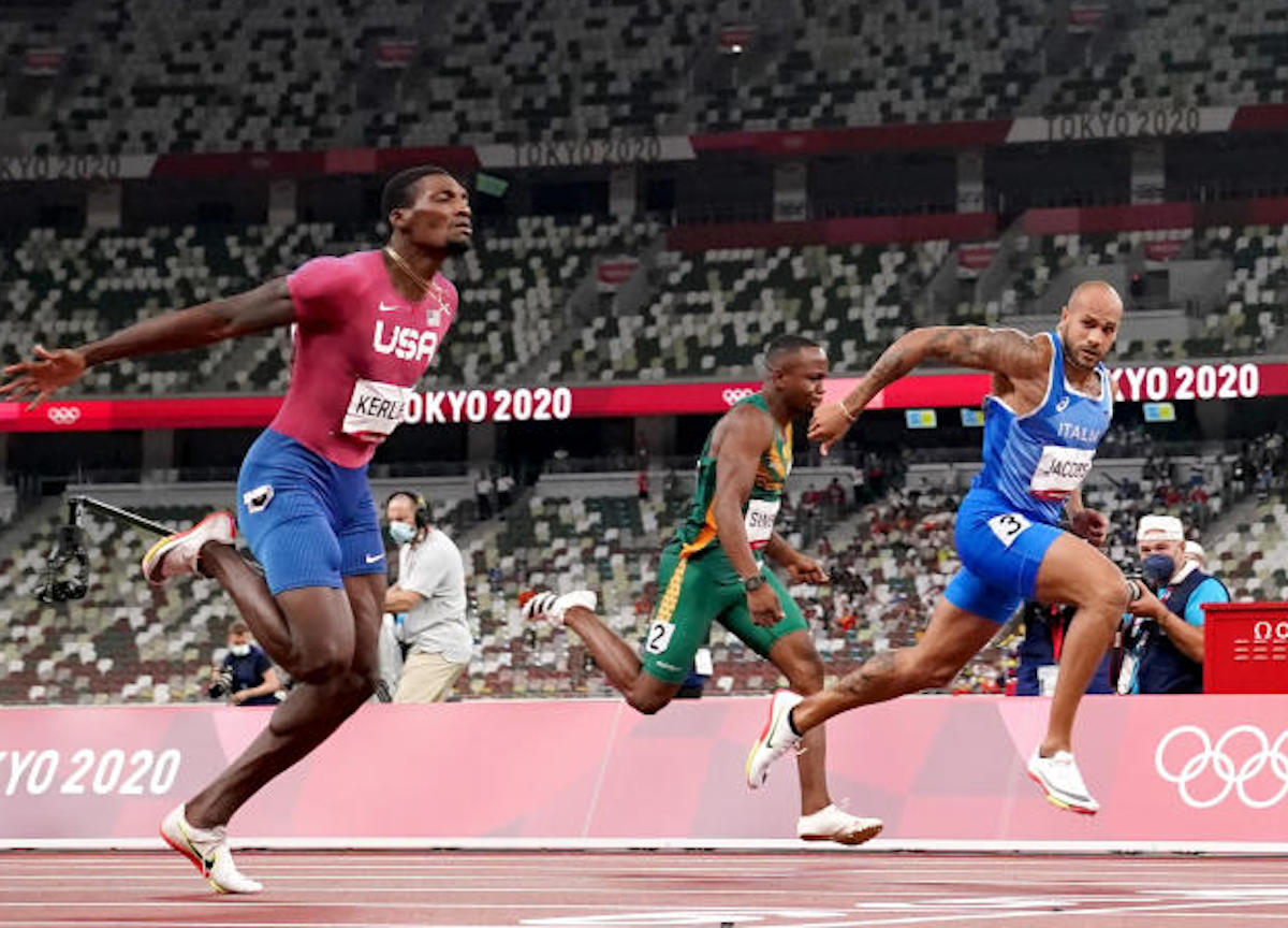 Marcel Jacob vince la medaglia d'oro olimpica nei cento metri 