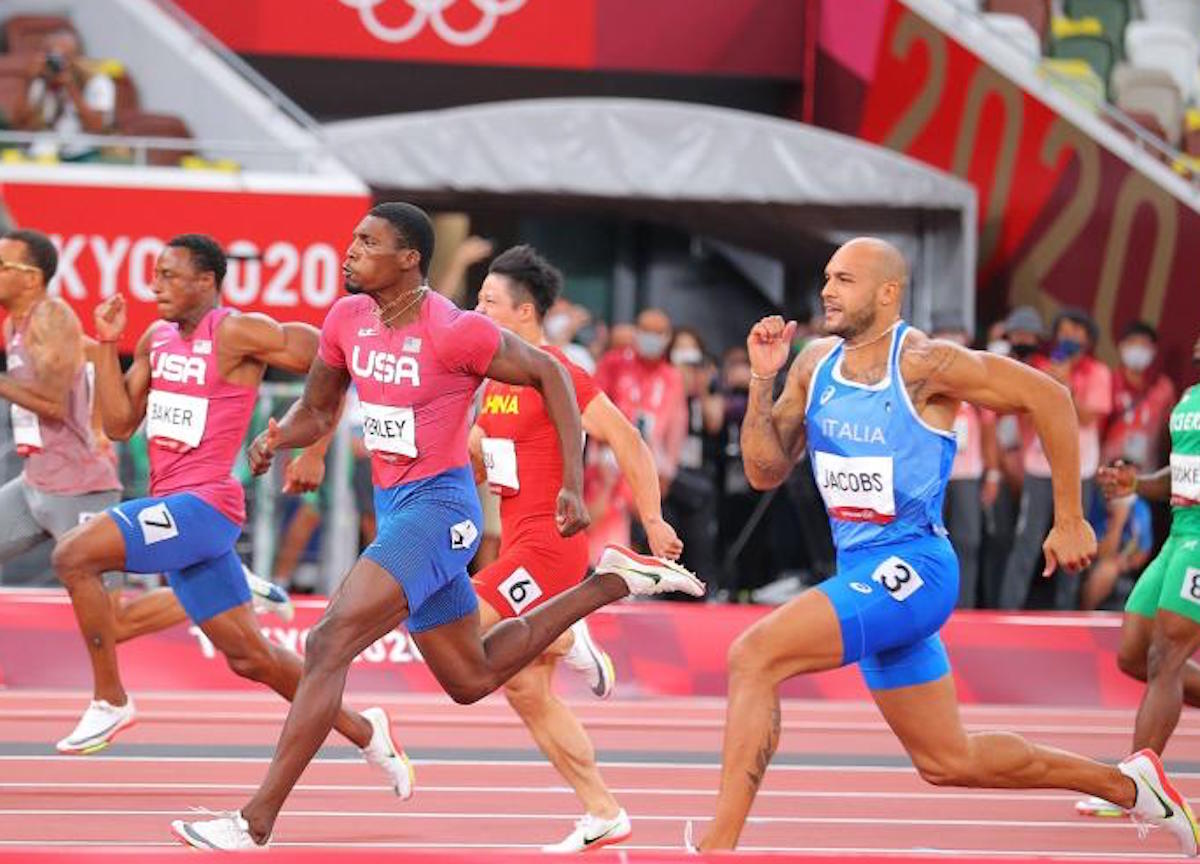 Marcel Jacob vince la medaglia d'oro olimpica nei cento metri 