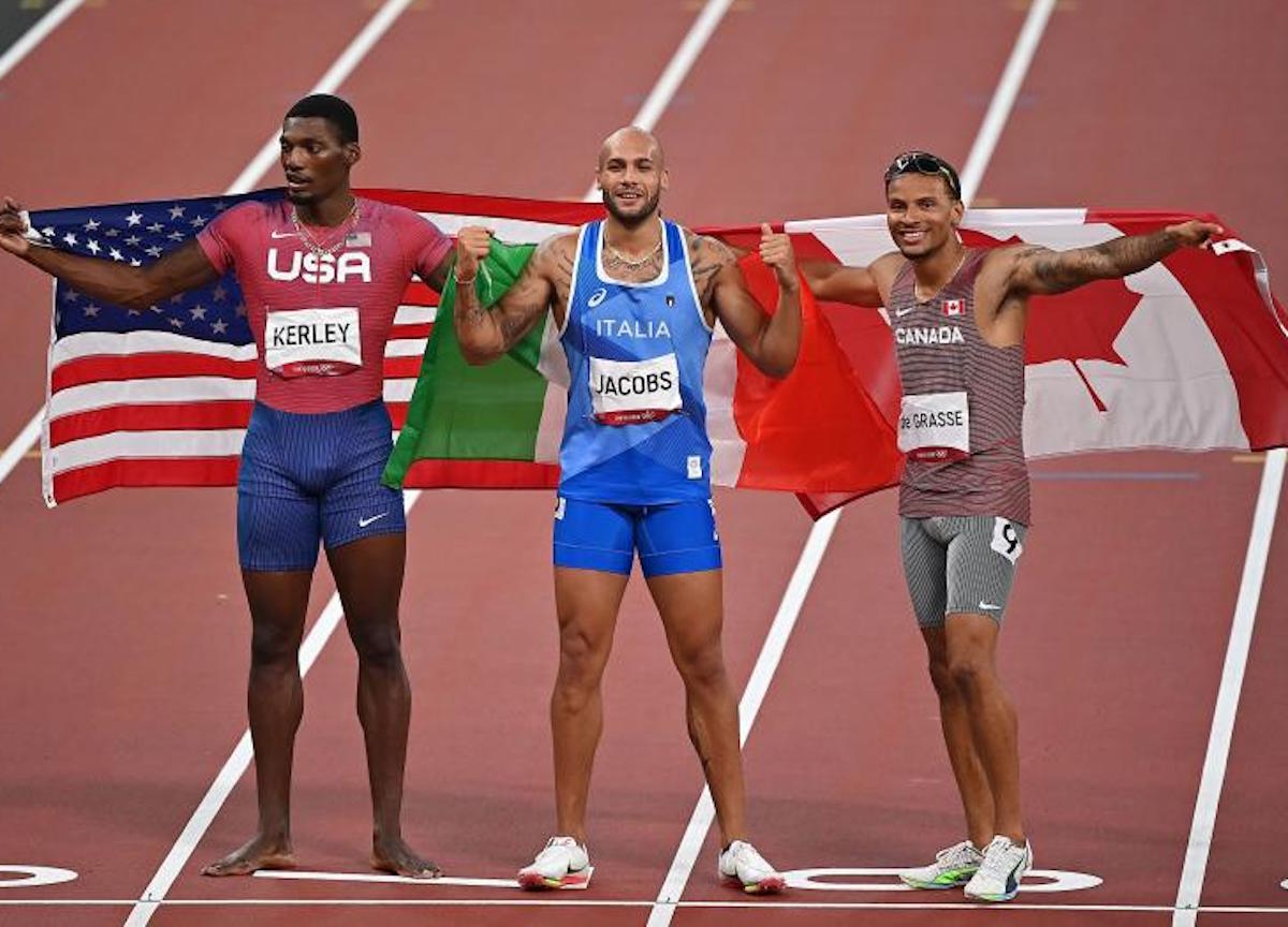 Marcel Jacob vince la medaglia d'oro olimpica nei cento metri 