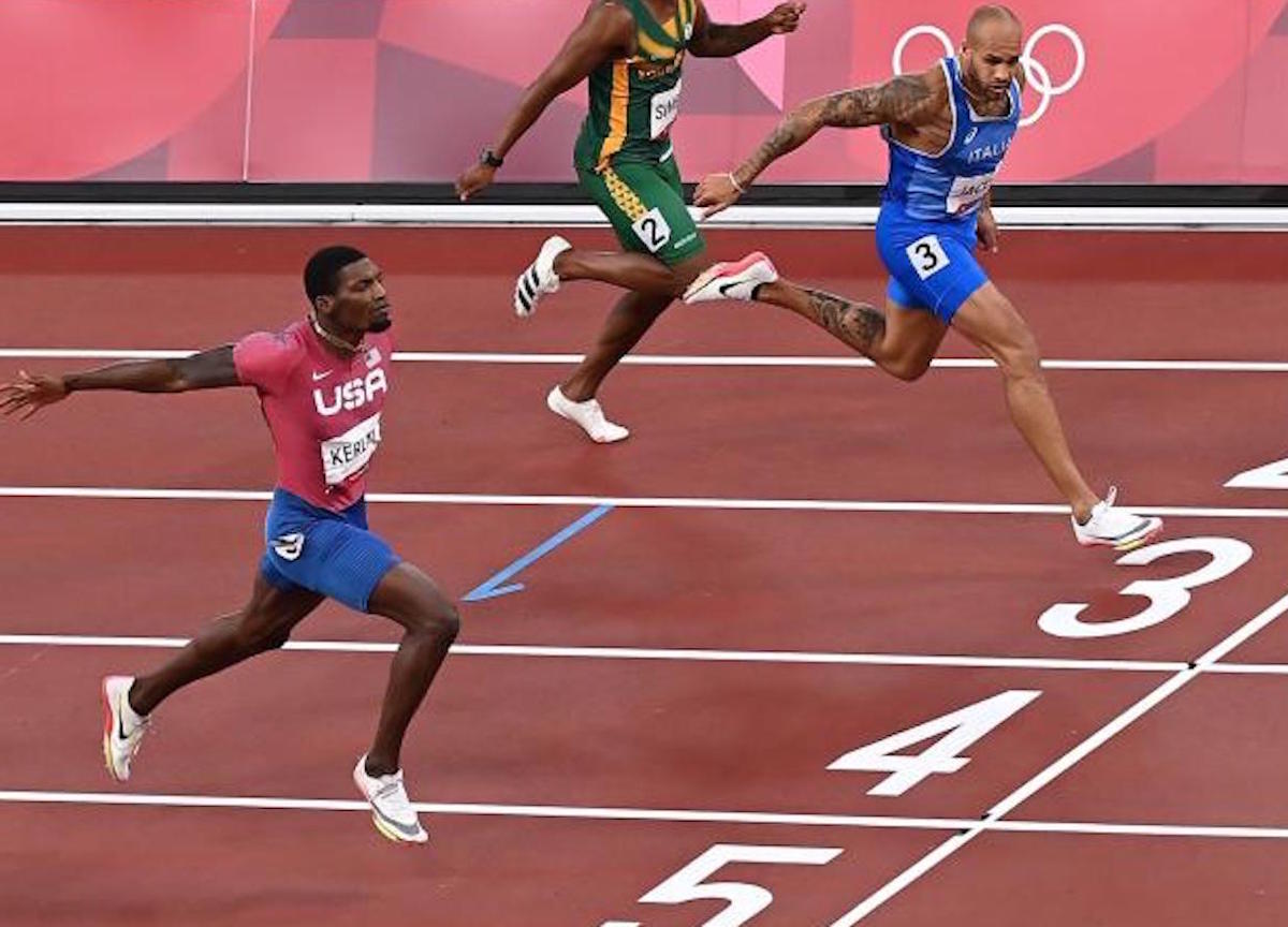 Marcel Jacob vince la medaglia d'oro olimpica nei cento metri 