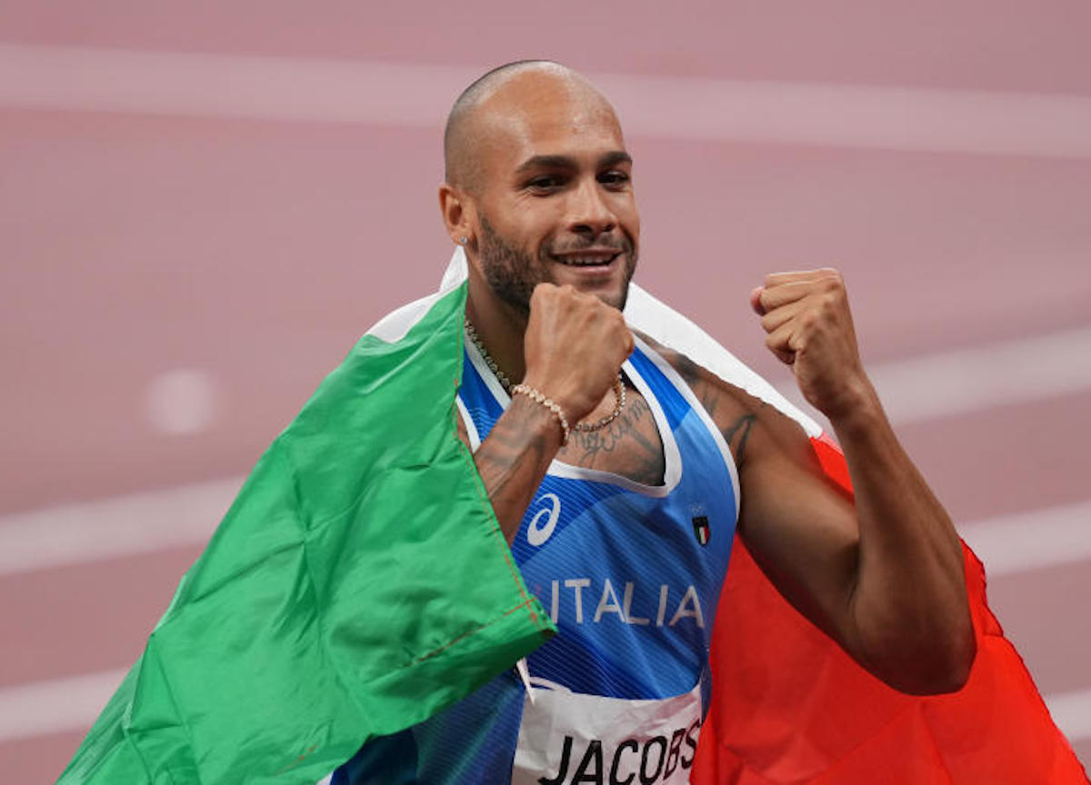 Marcel Jacob vince la medaglia d'oro olimpica nei cento metri 