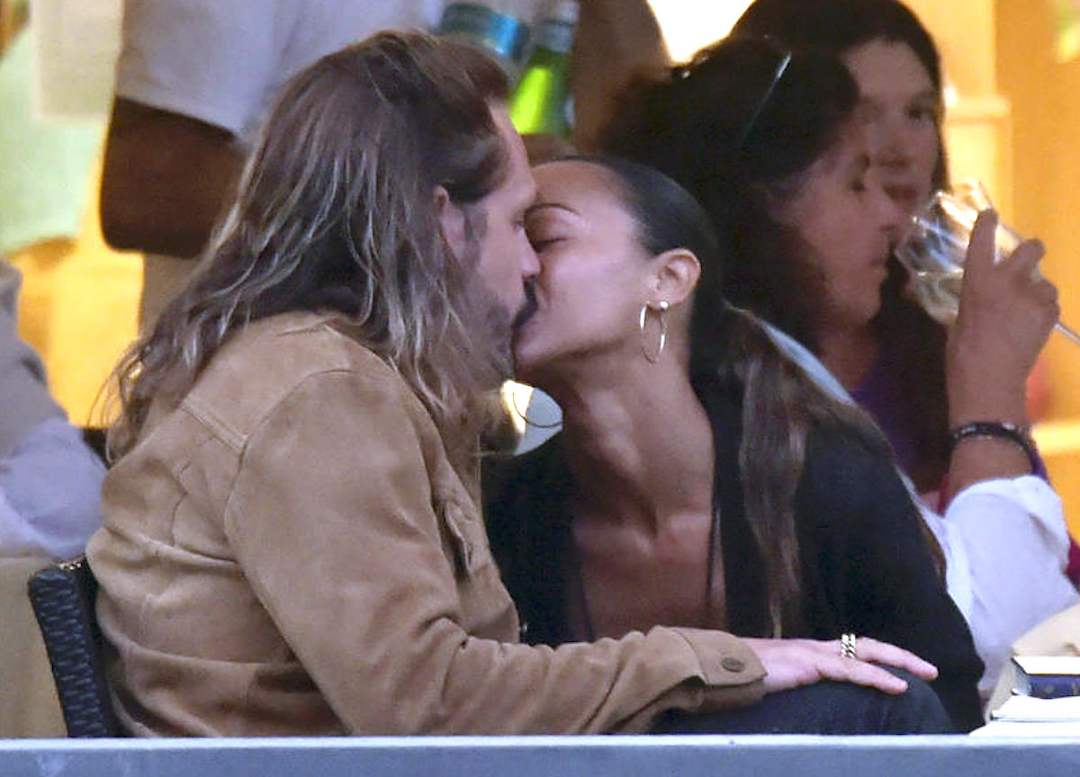 Portofino, Zoe Saldana con il marito Marco Perego ,cena tra baci e carezze 