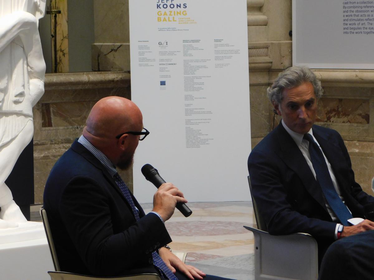 Michele Coppola in dialogo con Arturo Galansino.  Foto di Annamaria Duello