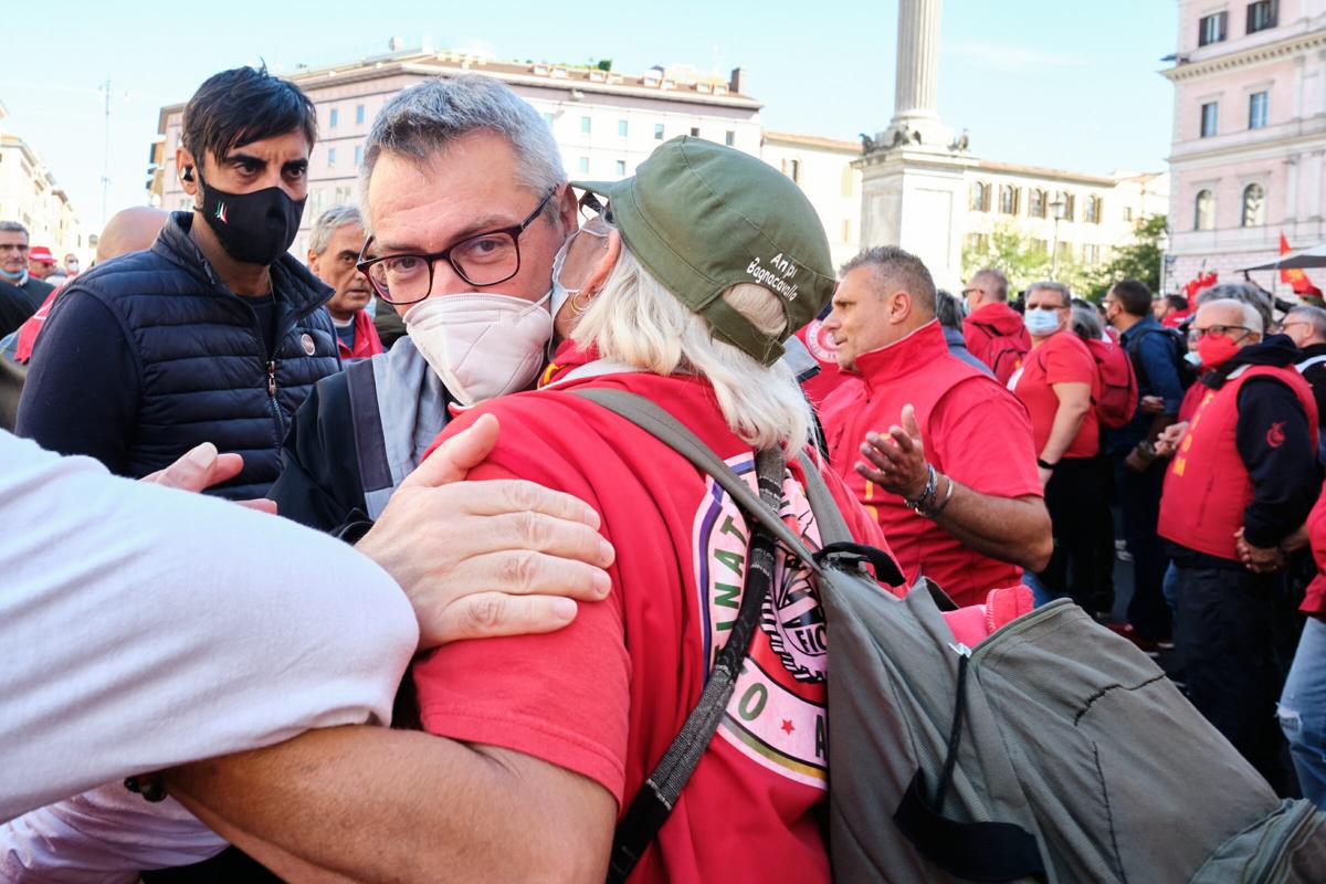 Manifestazione Roma Maurizio Landini Cgil