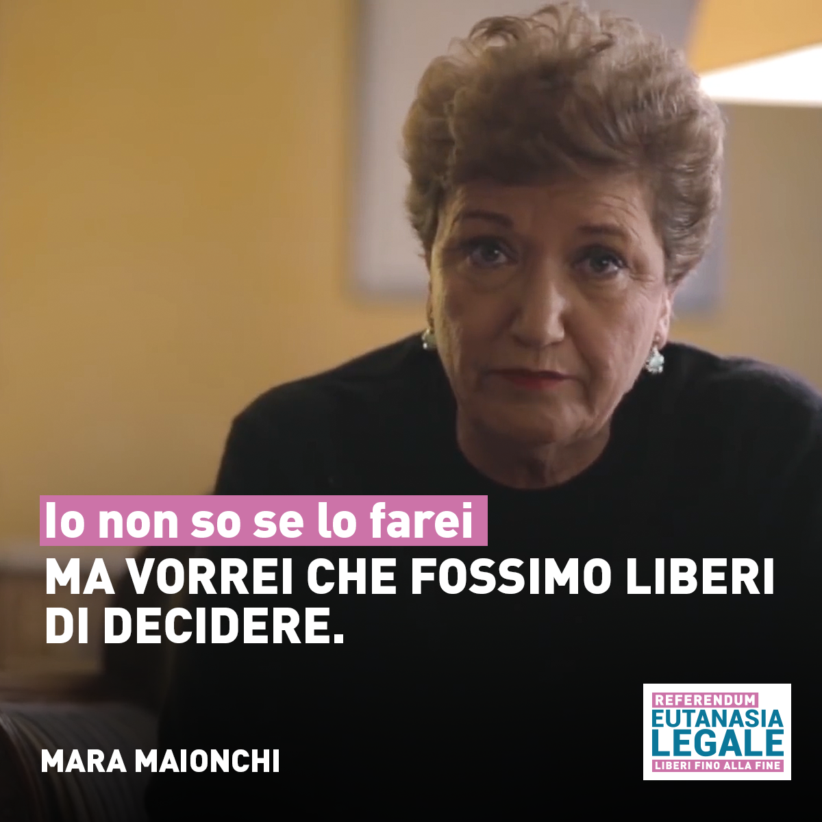 Dalla pagina Facebook di Liberi fino alla Fine