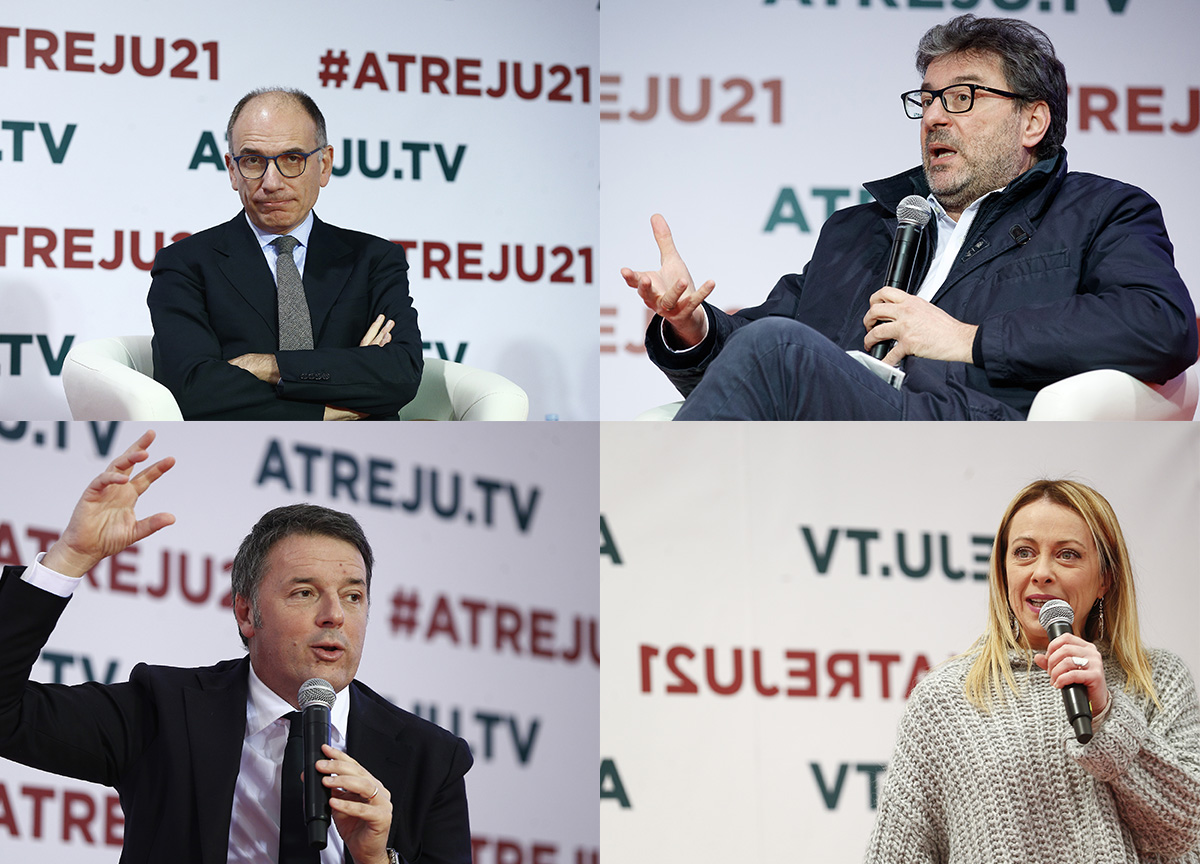 Enrico Letta Matteo Renzi Giancarlo Giorgetti Giorgia Meloni Enrico Letta Matteo Renzi Giancarlo Giorgetti Giorgia Meloni