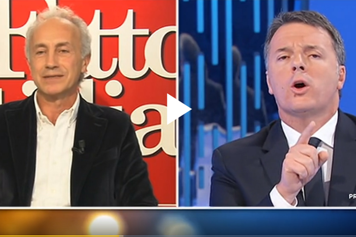 travaglio renzi la7 lite tv da lilli gruber