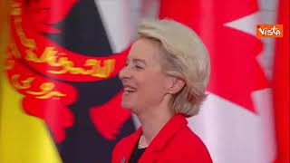 Draghi accoglie al G20 la presidente della Commissione Ue von der Leyen