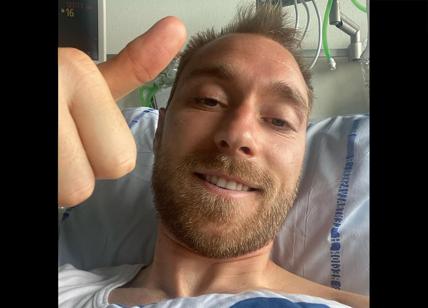 Eriksen dal letto dell'ospedale: "Mi sento bene nonostante tutto"