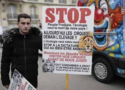 Francia, protesta dei lavoratori del circo a Parigi