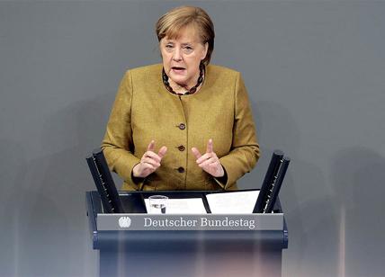 Berlino, la cancelliera tedesca Angela Merke al Bundestag