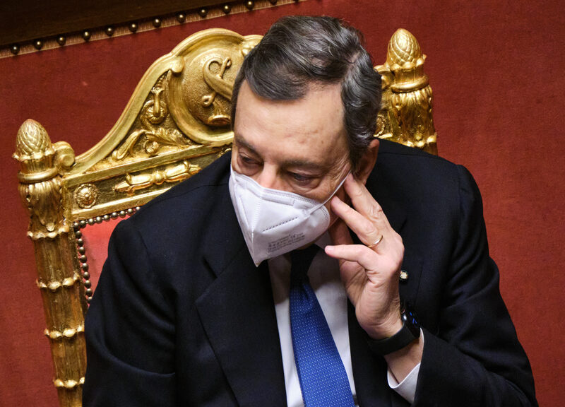 (fonte Lapresse ) Mario Draghi Senato (fonte Lapresse ) Mario Draghi Senato