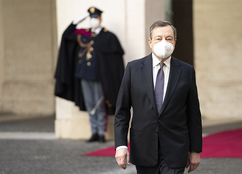 Mario Draghi a Palazzo Chigi (fonte Lapresse ) Mario Draghi a Palazzo Chigi (fonte Lapresse )