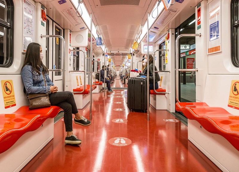 2020   all'interno di un treno M1 durante prima fase pandemia