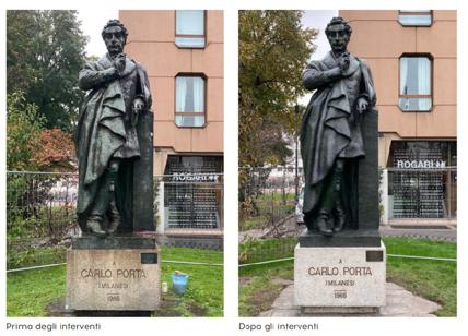 Da Carlo Porta a Carlo Cattaneo, le statue di Milano si rifanno il trucco
