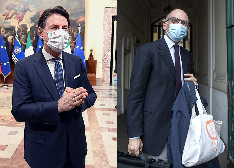 Enrico Letta Giuseppe Conte (fonte Lapresse ) Enrico Letta Giuseppe Conte (fonte Lapresse )