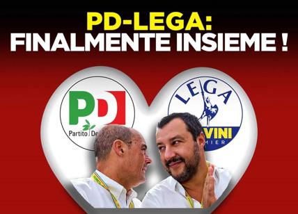 Governo Draghi, Salvini e Zingaretti festeggiano.. San Valentino. L'ironia web