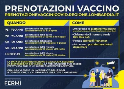 Vaccinazione di massa in Lombardia: il calendario delle prenotazioni per età