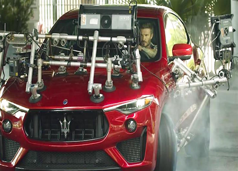 Dietro le quinte del nuovo spot della Maserati, David Beckham in stile Miami Vice