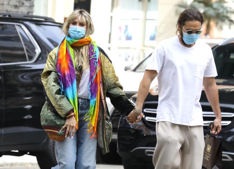 Los Angeles,Heidi Klum, stile Hippi in compagnia del fidanzato