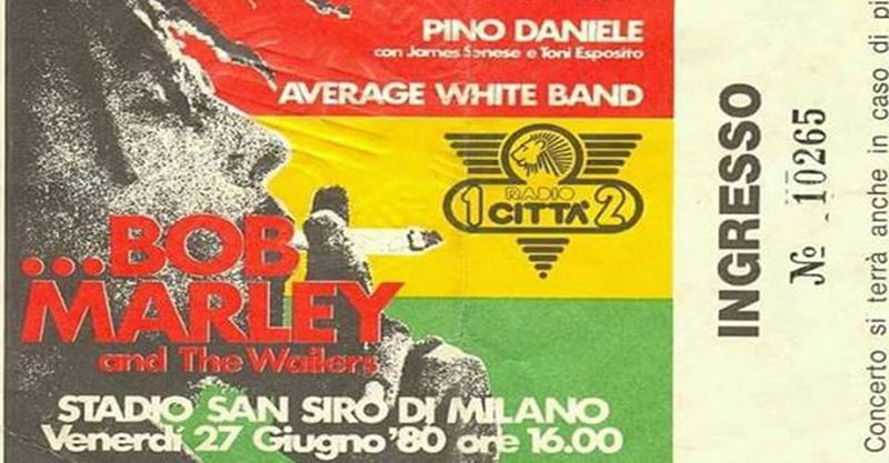 BOB MARLEY – C'erano ben 100.000 persone quel giorno a tributare il loro omaggio al Re del reggae, che putroppo sarebbe mancato l'anno successivo. Un concerto epico, ricordato anche dal brano “Piero e Cinzia” di Antonello Venditti (“Milano quel giorno era Giamaica....”) BOB MARLEY – C'erano ben 100.000 persone quel giorno a tributare il loro omaggio al Re del reggae, che putroppo sarebbe mancato l'anno successivo. Un concerto epico, ricordato anche dal brano “Piero e Cinzia” di Antonello Venditti (“Milano quel giorno era Giamaica....”)