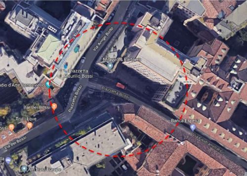 L'area che sarà pedonalizzata