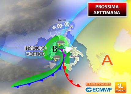 Meteo, da lunedì vortice insidioso: pioggia e temporali su mezza Italia