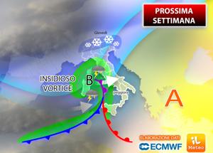 Meteo, da lunedì vortice insidioso: pioggia e temporali su mezza Italia