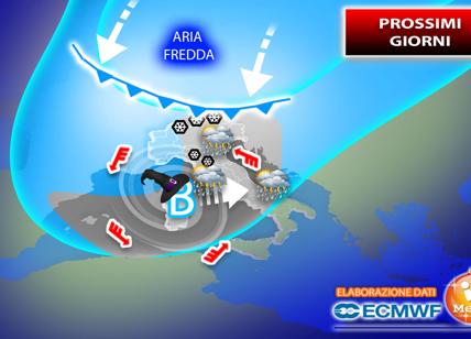 Meteo, nuovo vortice di aria fredda. Neve abbondante anche a bassa quota