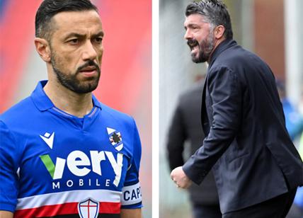 Quagliarella litiga con Gattuso. Il tecnico del Napoli: "Non rompere i..."