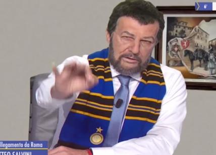 Salvini interista, l’imitazione esilarante a Quelli che il Calcio. VIDEO