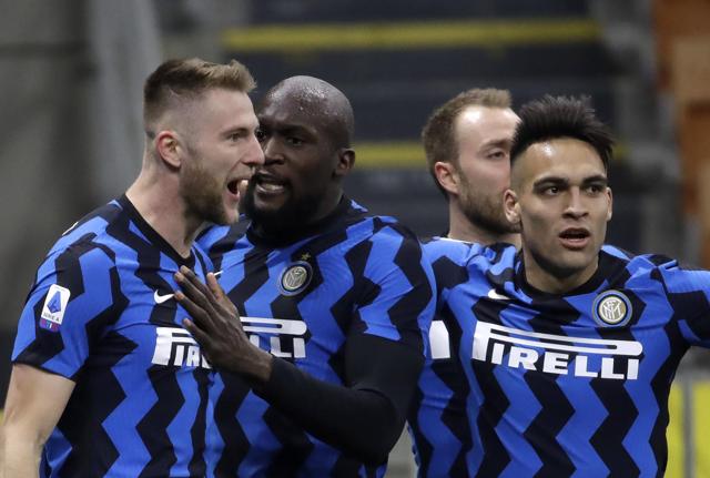 Skriniar, Lukaku, Lautaro Martinez (Lapresse) Skriniar, Lukaku, Lautaro Martinez (Lapresse)