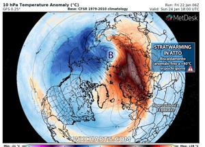 Meteo febbraio da incubo con lo stratwarming. Entrerà nella storia...