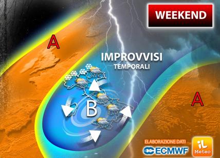 Previsioni meteo: weekend di temporali e freddo al Sud, torna la neve al Nord