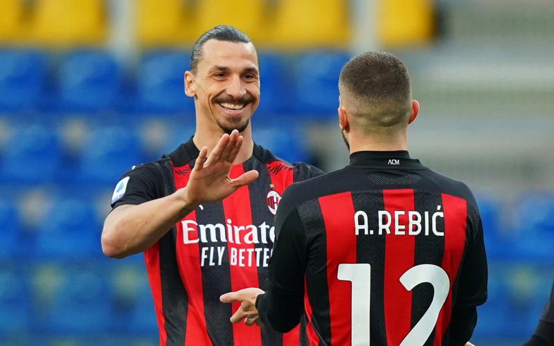 Zlatan Ibrahimovic Ante Rebic Milan