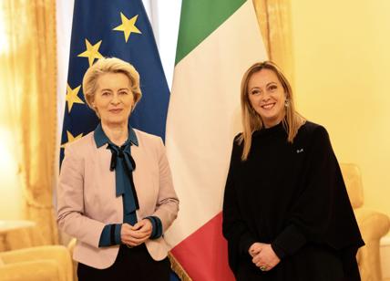 Giorgia Meloni riceve Ursula von der Leyen a Palazzo Chigi