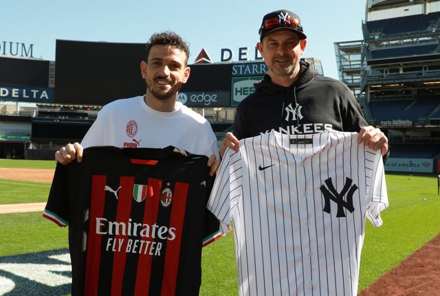 Alessandro Florenzi e Aaron Boone, Manager dei New York Yankees Alessandro Florenzi e Aaron Boone, Manager dei New York Yankees