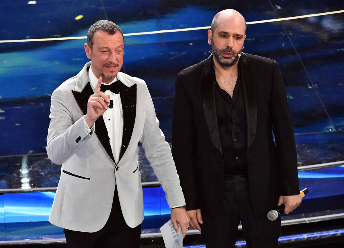 sanremo amadeus checco zalone ascolti seconda serata