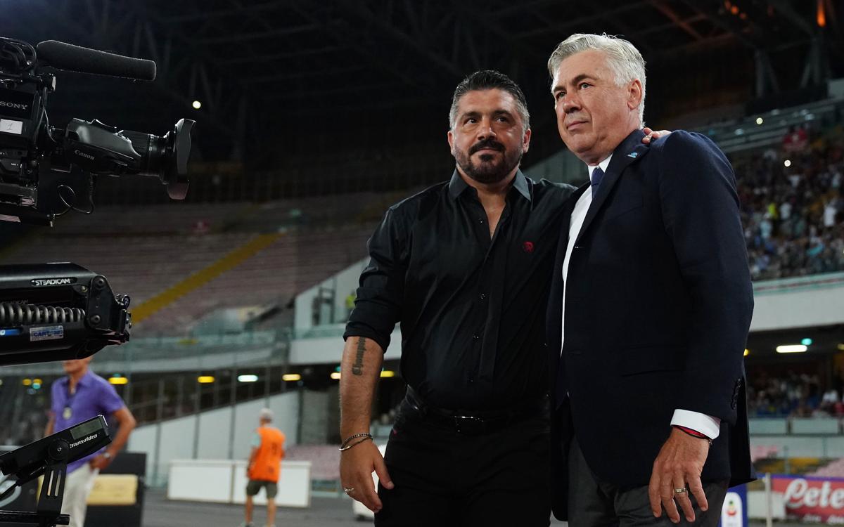 Gattuso - Ancelotti (Lapresse) Gattuso - Ancelotti (Lapresse)