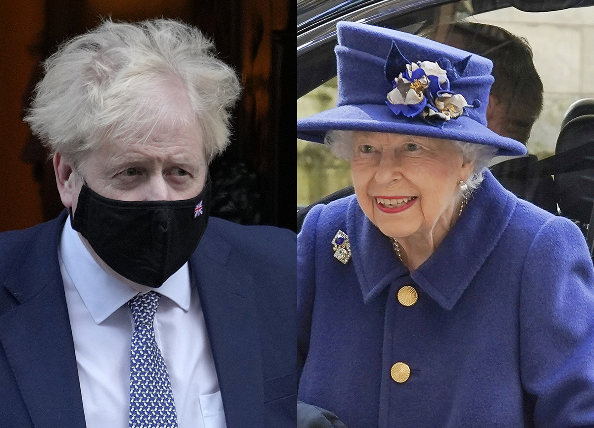 Boris Johnson e Regina Elisabetta Boris Johnson e Regina Elisabetta