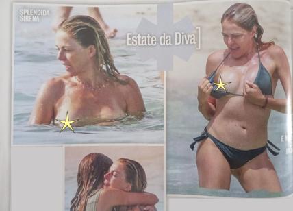 "'O famo strano?", Gerini "fuori di seno": l'attrice si diverte al mare. FOTO