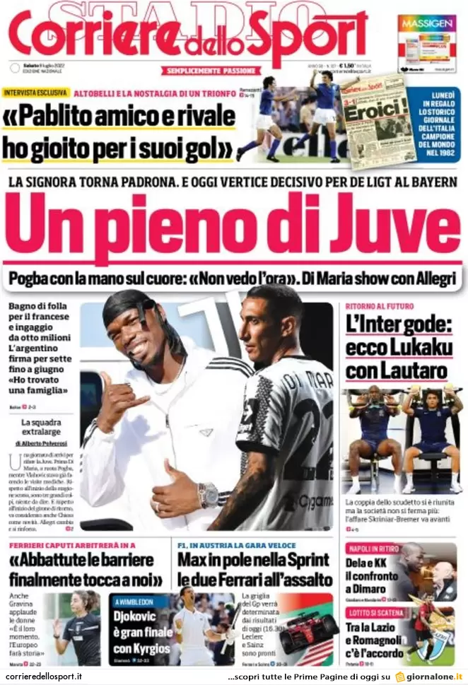 Corriere dello Sport 9 luglio 2022