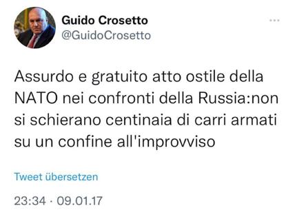 Quando Crosetto condannava la Nato: "Troppe truppe ai confini con la Russia"