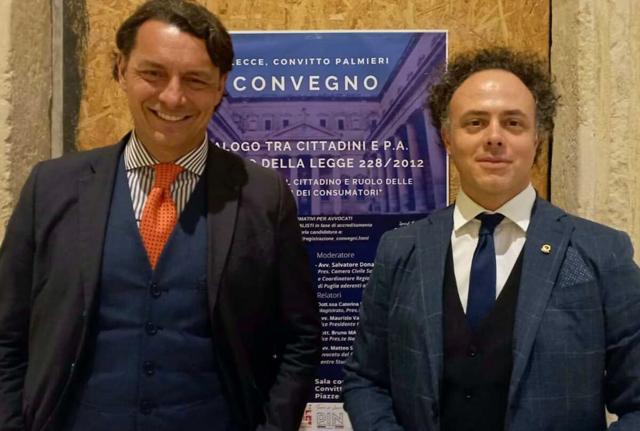 da sx: gli Avv.ti S. Donadei e M. Sances da sx: gli Avv.ti S. Donadei e M. Sances
